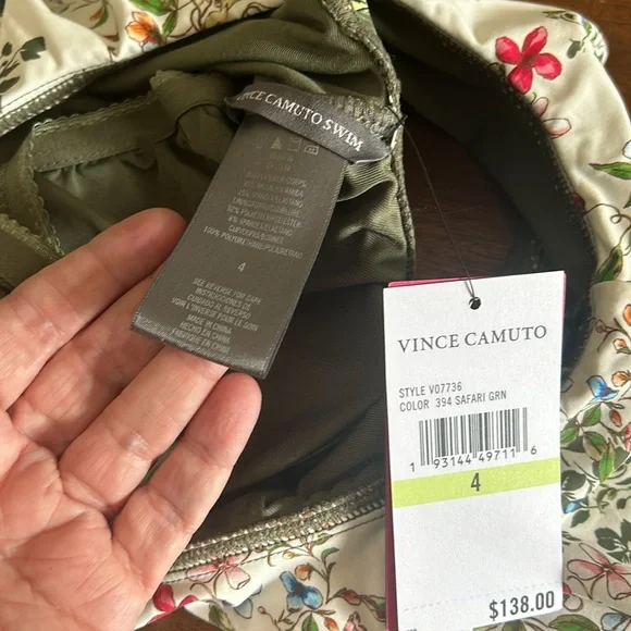 NWT Vince Camuto Piccadilly Ruffle One Shoulder Swimsuit - Picture 9 of 9